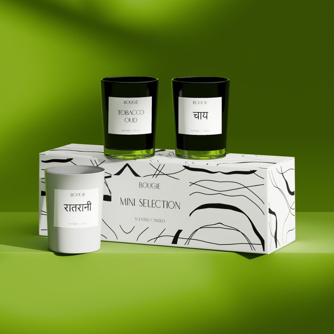 Bougie Mini Selection - Set of 3 small candles - Tobacco Oud, Raatrani & Chai