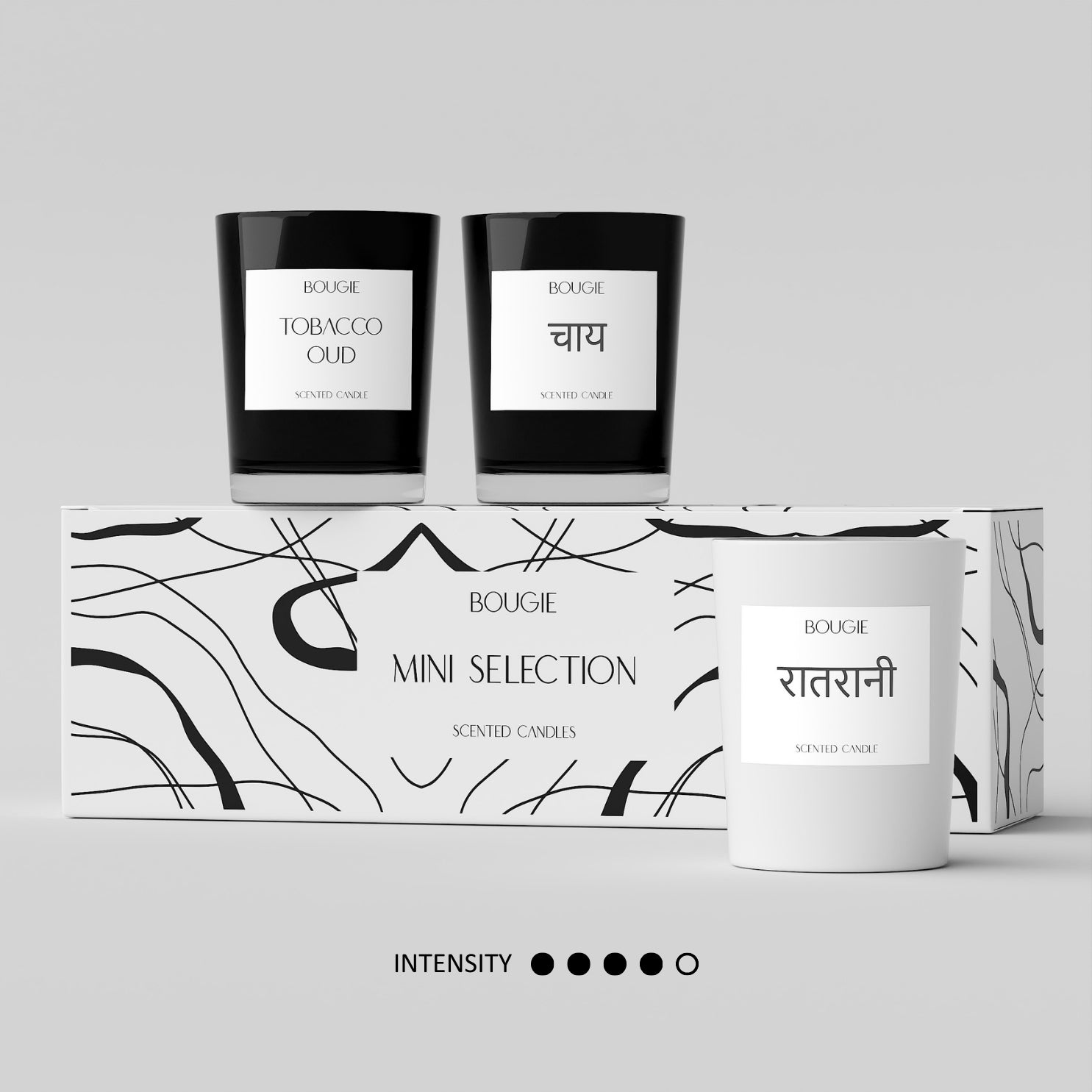 Bougie Mini Selection - Set of 3 small candles - Tobacco Oud, Raatrani & Chai